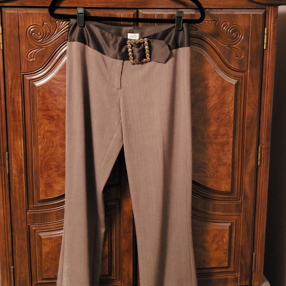 Cache Pants Size 2 with Satin & Rhinestone Belt 2 - Picture 1 of 3